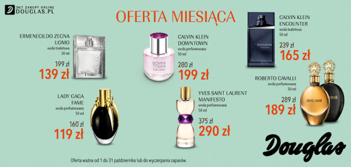 Oferta Miesiąca w perfumeriach Douglas – październik 2014