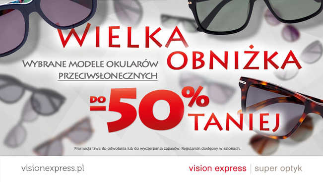 Promocja – wybrane modele okularów przeciwsłonecznych do -50% taniej!