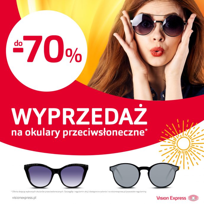 -70% na okulary przeciwsłoneczne