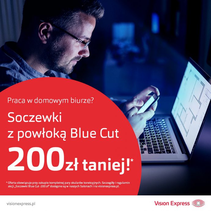 Wyjątkowa oferta w salonach Vision Express, soczewki Blue Cut -200 zł!