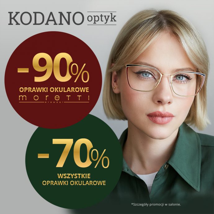 Oprawki okularowe Moretti -90% oraz wszystkie pozostałe oprawki okularowe -70% taniej