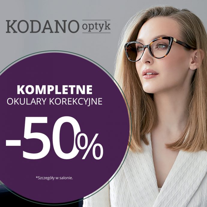 Kompletne okulary korekcyjne 50% taniej