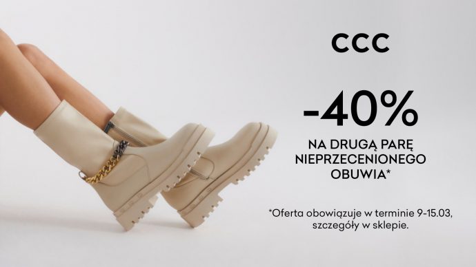 -40% na drugą nieprzecenioną parę obuwia